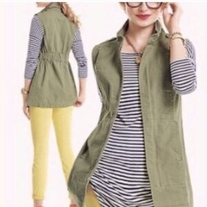 Cabi utility explorer olive green vest sz XL cinch waist outdoor gorpcore